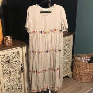 Orange creek embroidered midi dress